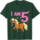 Pony Girl 5th Birthday Horse 5 Years Old Girls Pony Birthday T-Shirt - T-Shirt | Forest