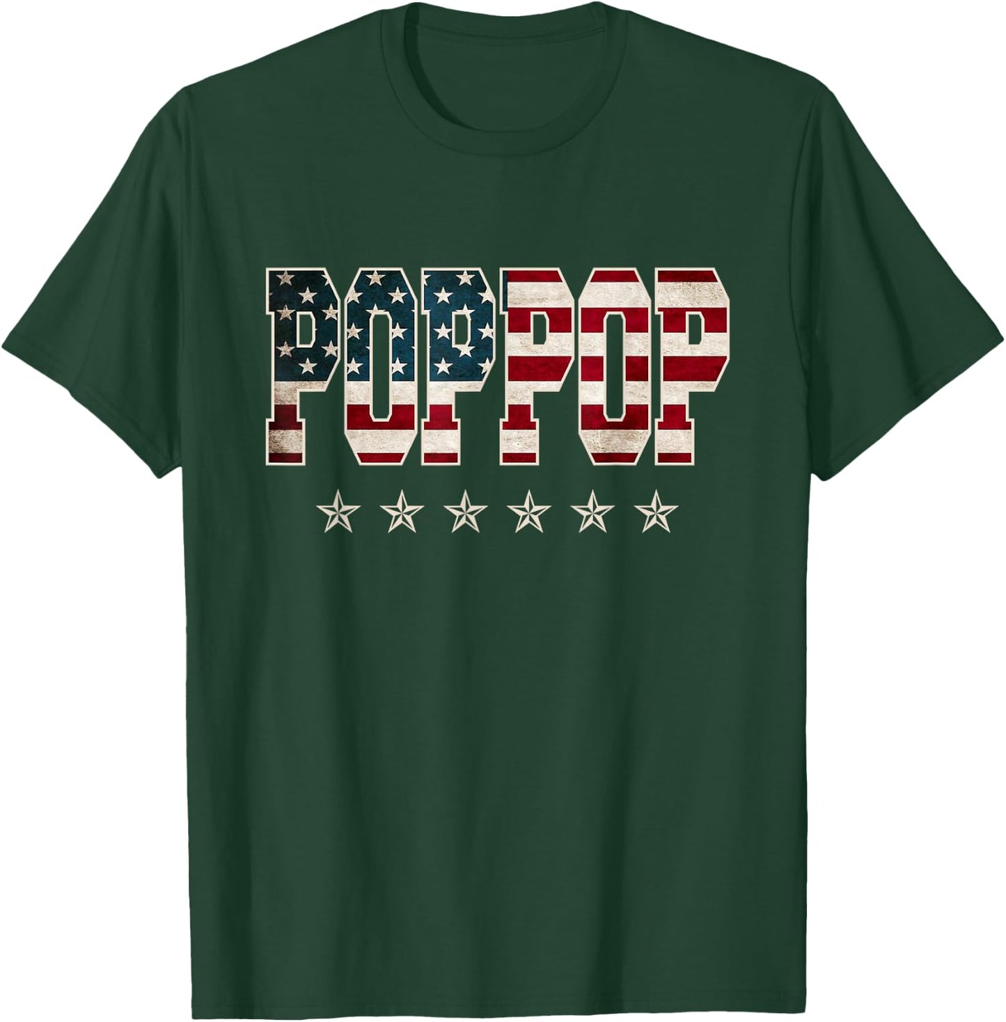 Poppop Father's Day American Flag 4th of July Vintage Xmas T-Shirt - T-Shirt | Forest