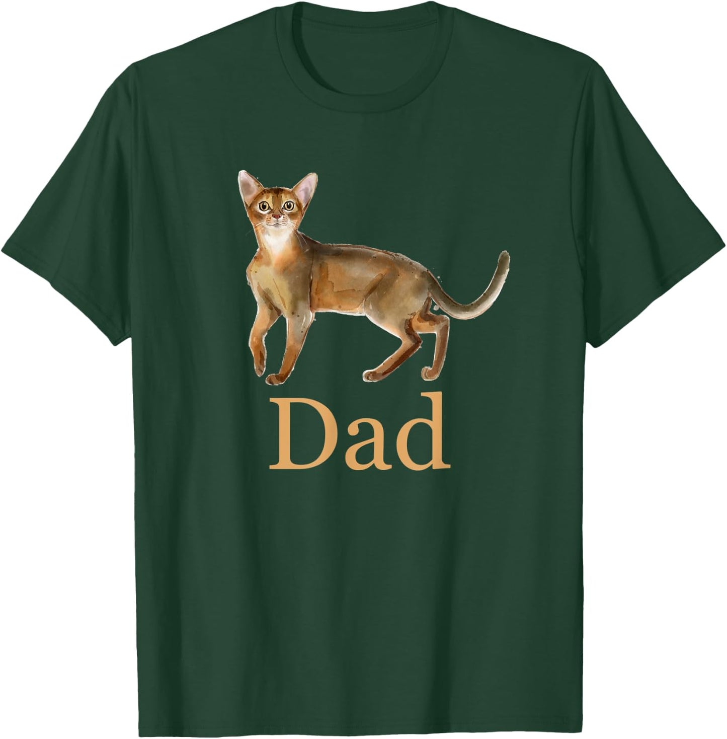 Abyssinian Cat Dad Shirt, Cat Dad Daddy Present, Cat Father T-Shirt - T-Shirt | Forest
