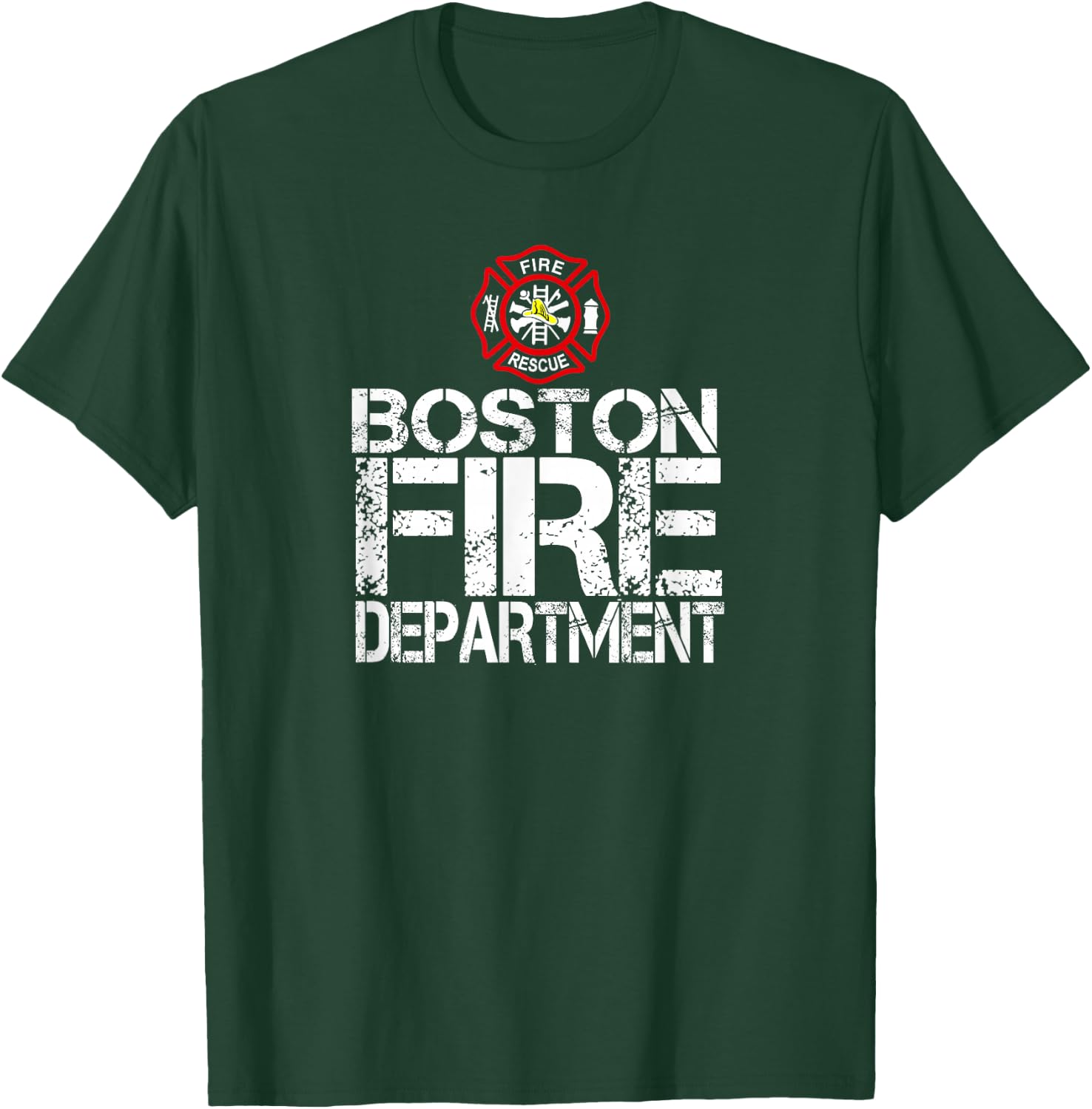 Boston Fire Dept with Florian Cross for Family Kids Adults T-Shirt - T-Shirt | Forest
