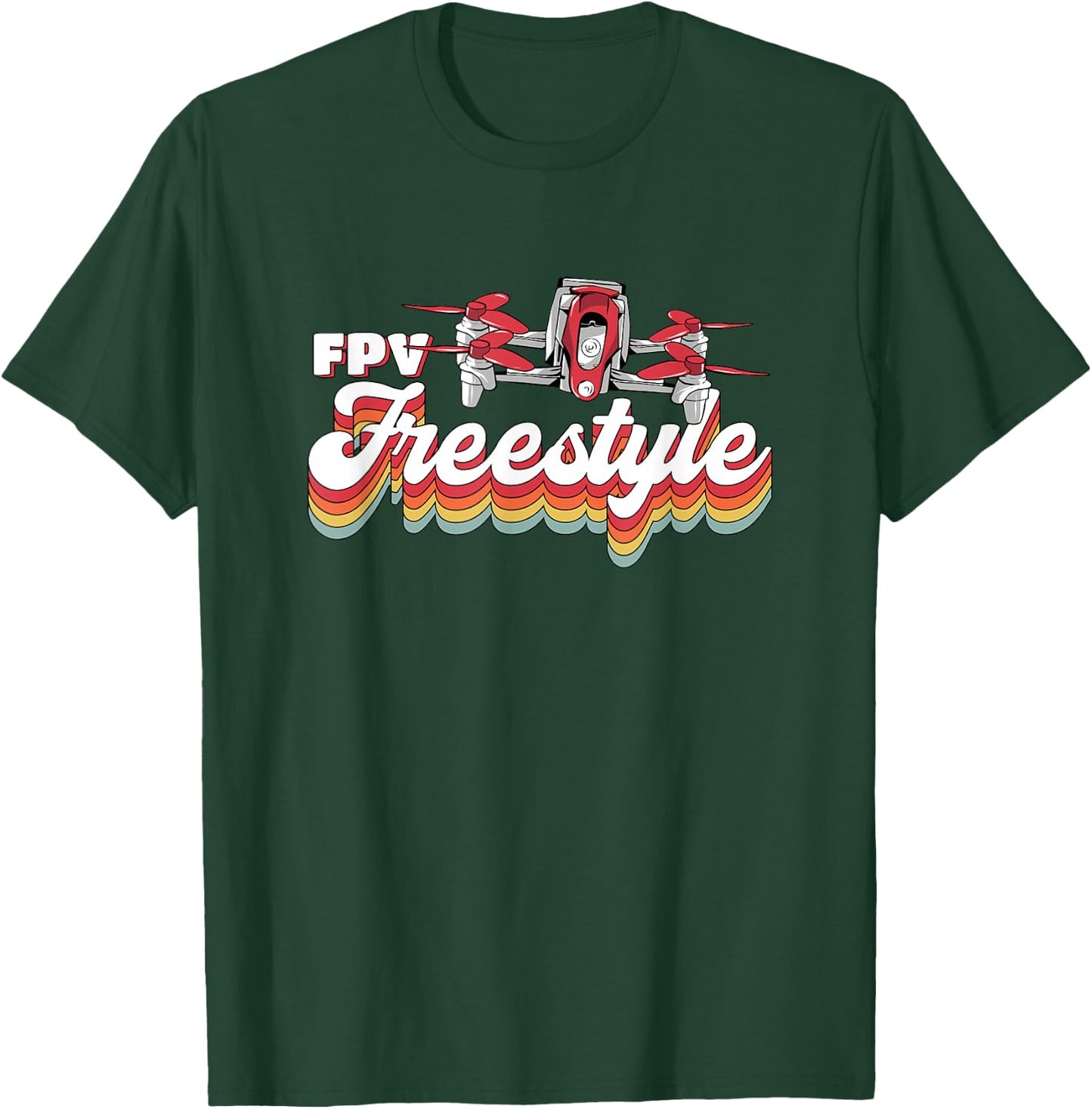 Vintage Quadcopter Racing Retro Fpv Drone Freestyle T-Shirt - T-Shirt | Forest