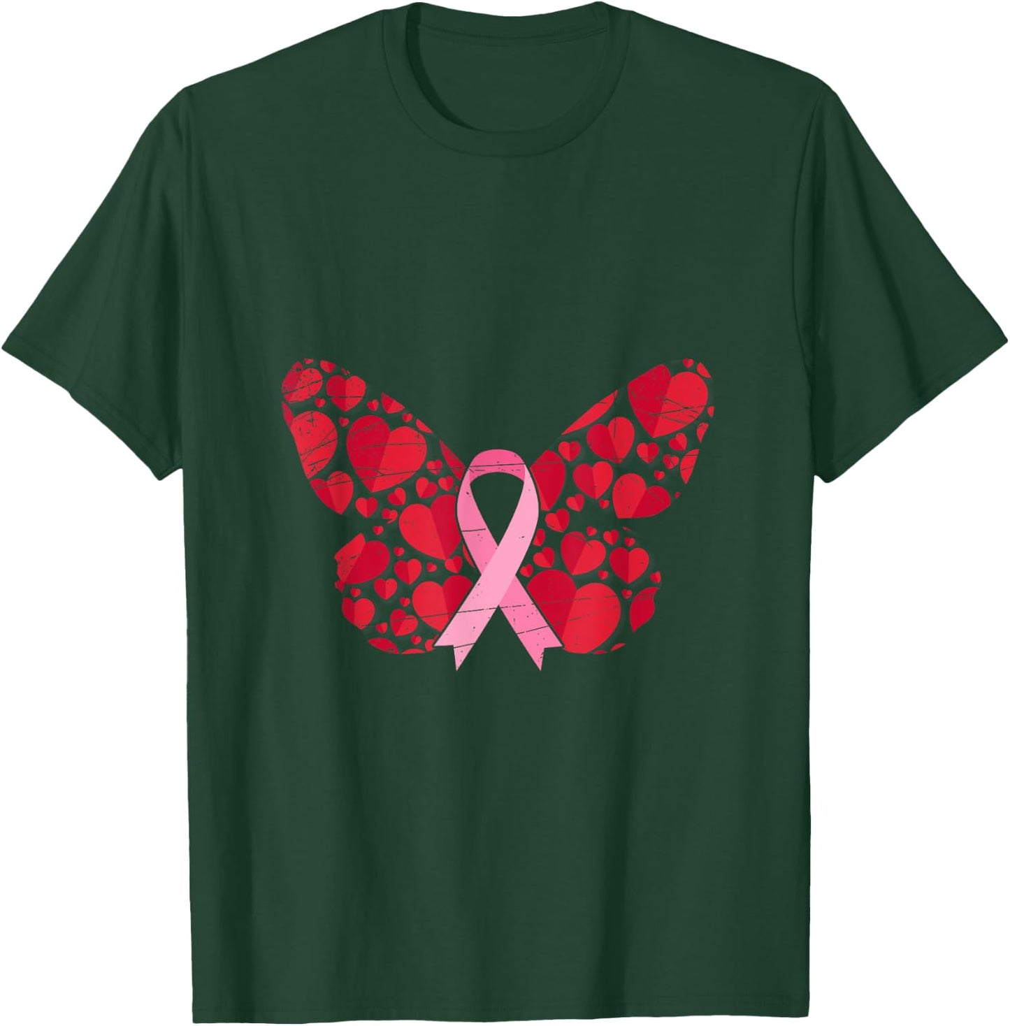 Cancer Survivor Butterfly Women Gift Breast Cancer Awareness T-Shirt - T-Shirt | Forest