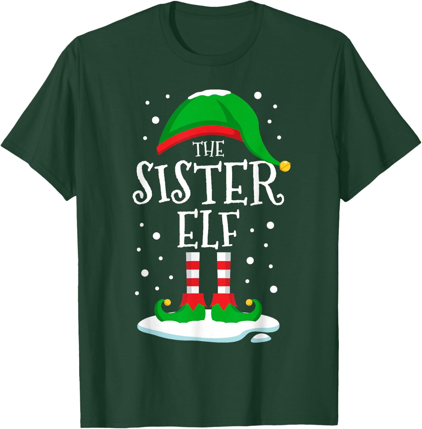 The Sister Elf Christmas Family Matching Xmas Group Funny T-Shirt - T-Shirt | Forest
