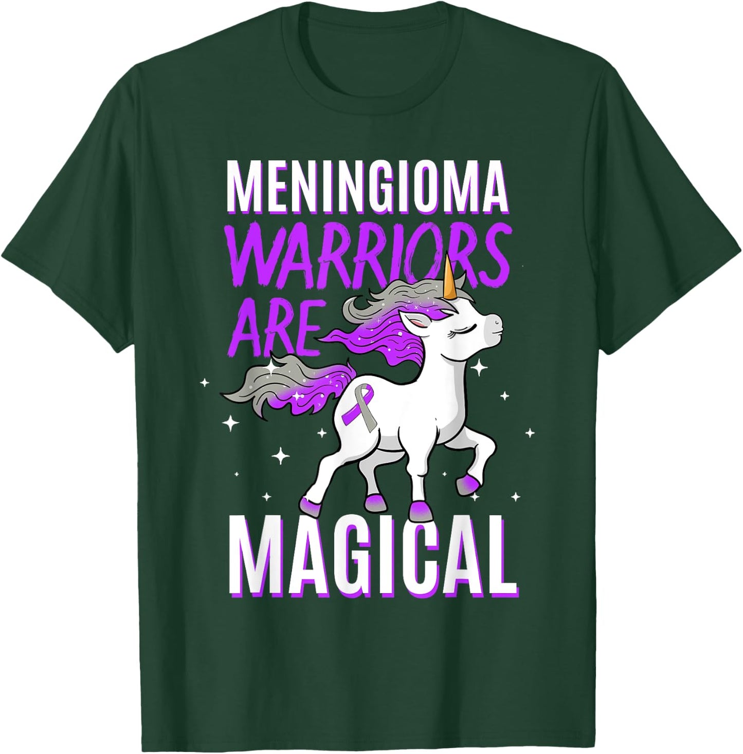 Warriors Are Magical Meningioma Brain Tumor Cancer Awareness T-Shirt - T-Shirt | Forest