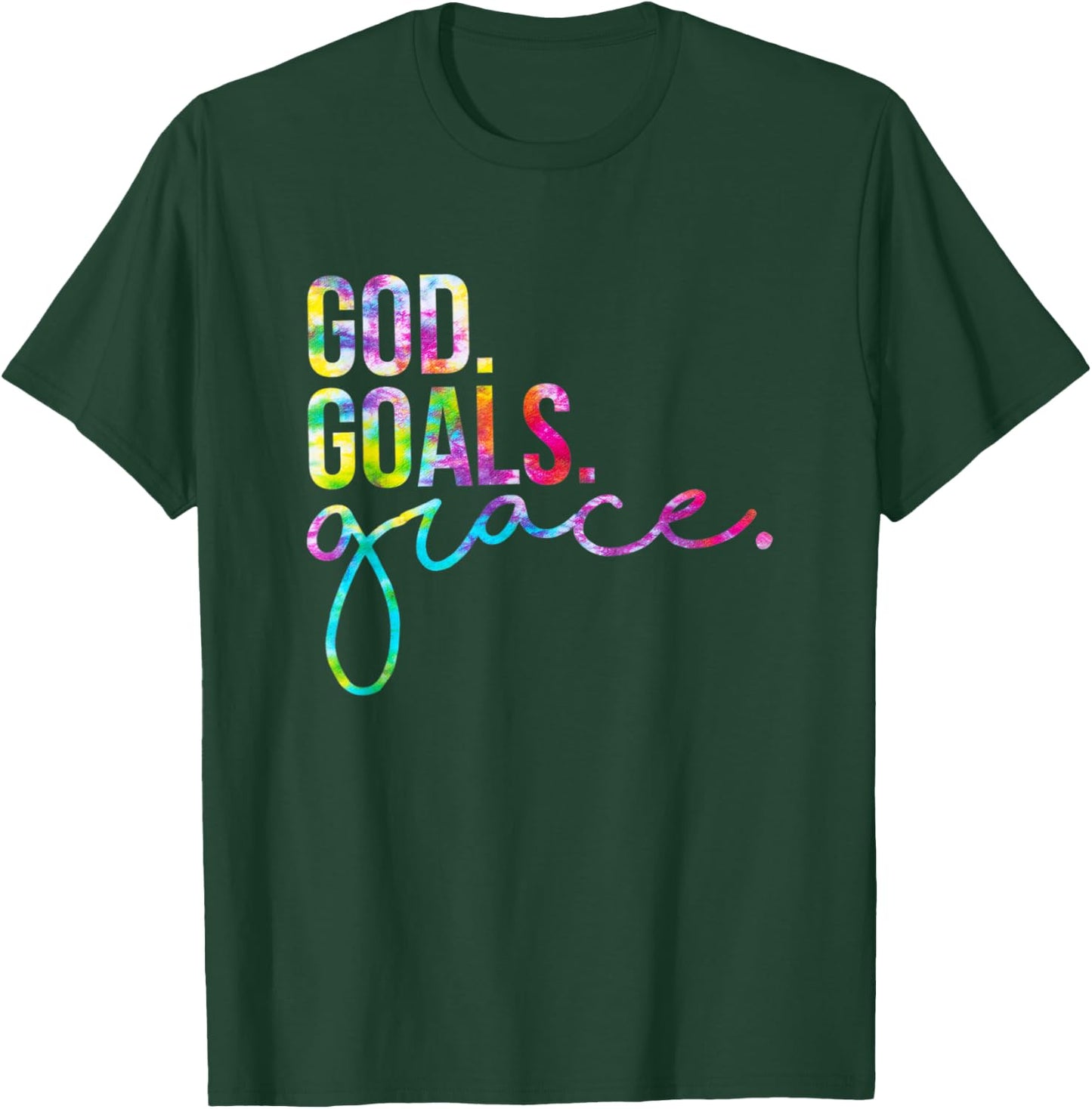 God Goals Grace, Christian Workout Tank, Christian , Mom T-Shirt - T-Shirt | Forest
