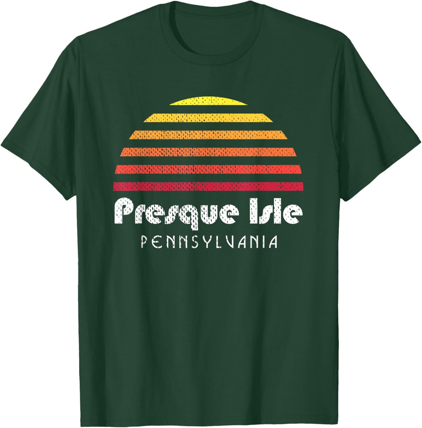 Presque Isle Erie Pa Sunset Retro T-Shirt - T-Shirt | Forest