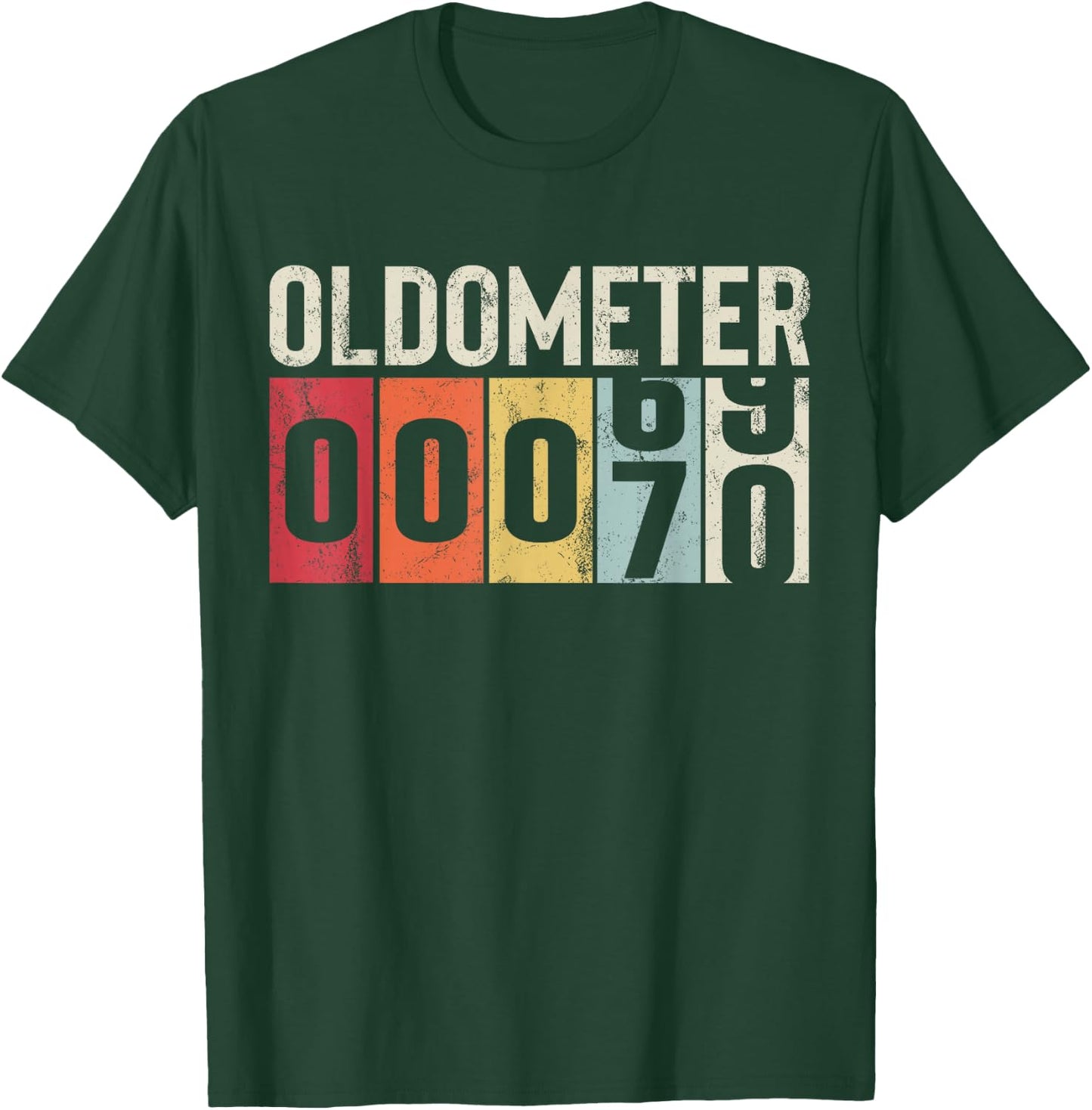 Funny 70 Years Old Oldometer Vintage 70th Birthday Odometer T-Shirt - T-Shirt | Forest