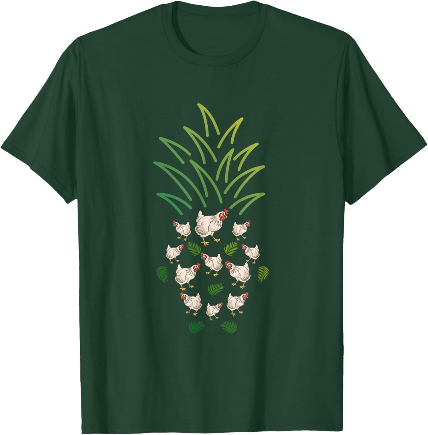 Cute Farm Animal Funny Chicken Pineapple T-Shirt - T-Shirt | Forest