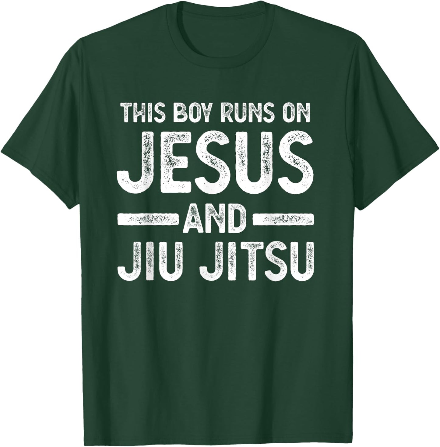 This boy runs on jesus and jiu jitsu gift T-Shirt - T-Shirt | Forest