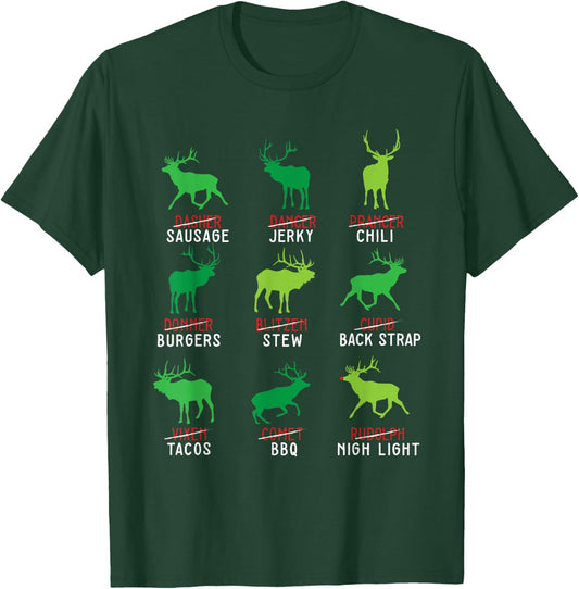 Funny Christmas Deer Bow Hunting Santa Christmas T-Shirt - T-Shirt | Forest