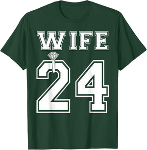 2024 Wife Husband Matching Engagement Party Honeymoon T-Shirt - T-Shirt | Forest