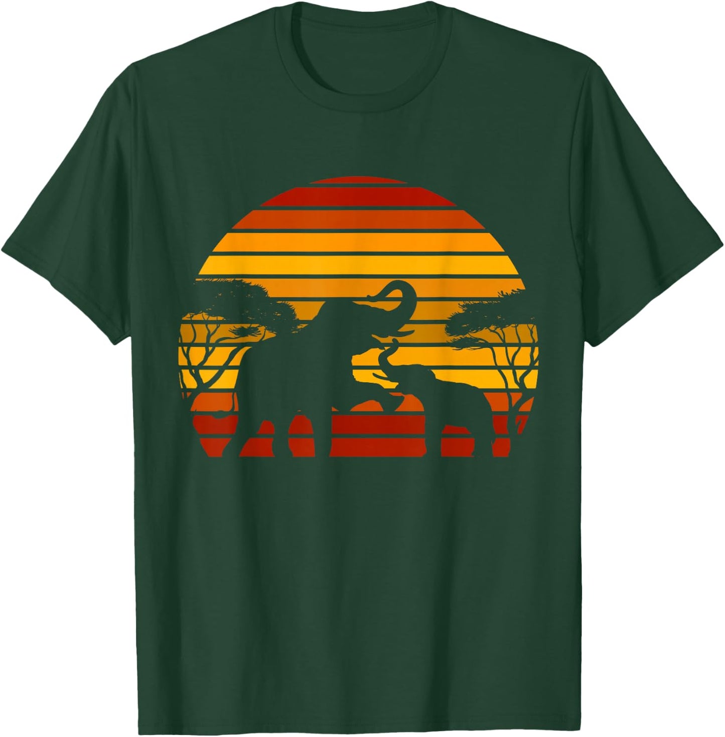 Retro Africa Savannah Zoo Animal Gift Animal Motif Elephant T-Shirt - T-Shirt | Forest