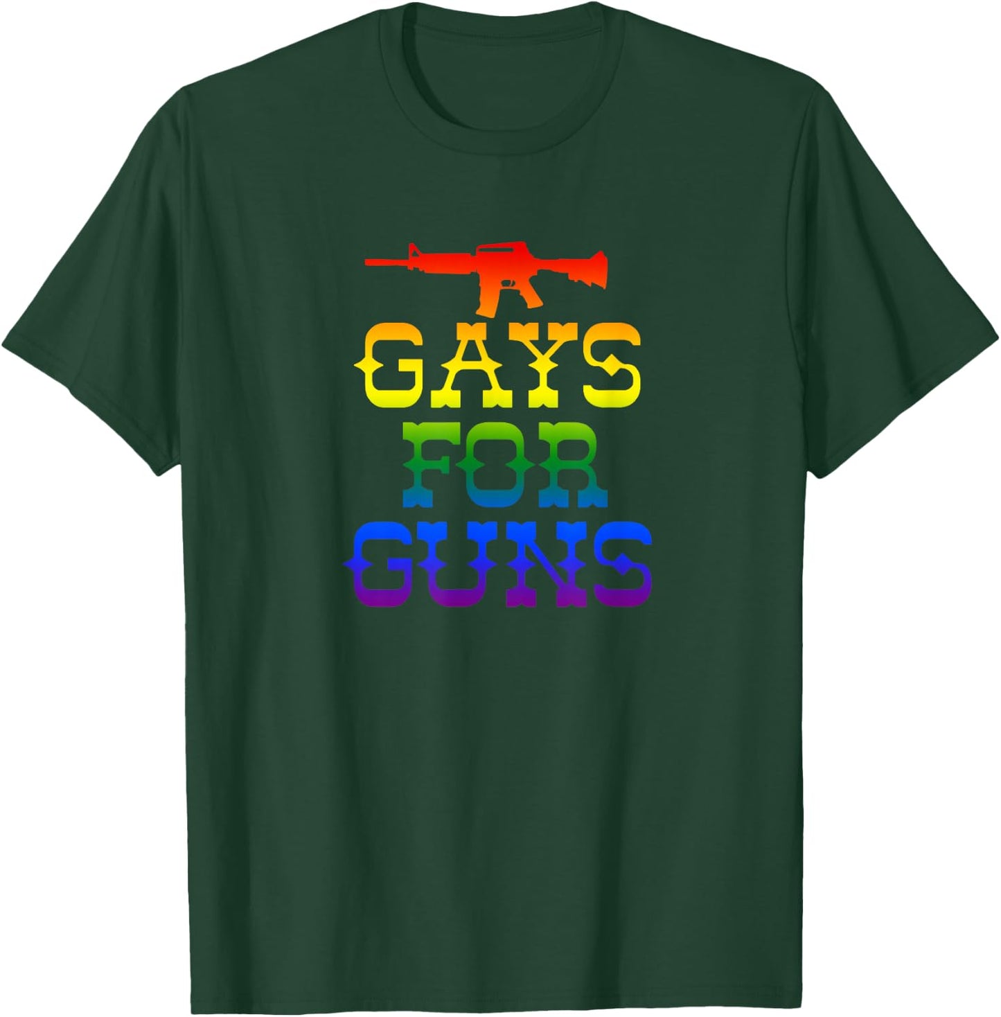 Gays for Guns Rainbow Gay Pride Gun Rights 2nd Amendment T-Shirt - T-Shirt | Forest