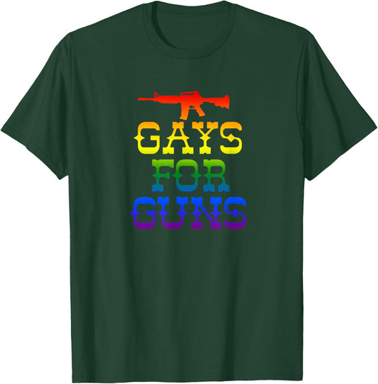 Gays for Guns Rainbow Gay Pride Gun Rights 2nd Amendment T-Shirt - T-Shirt | Forest