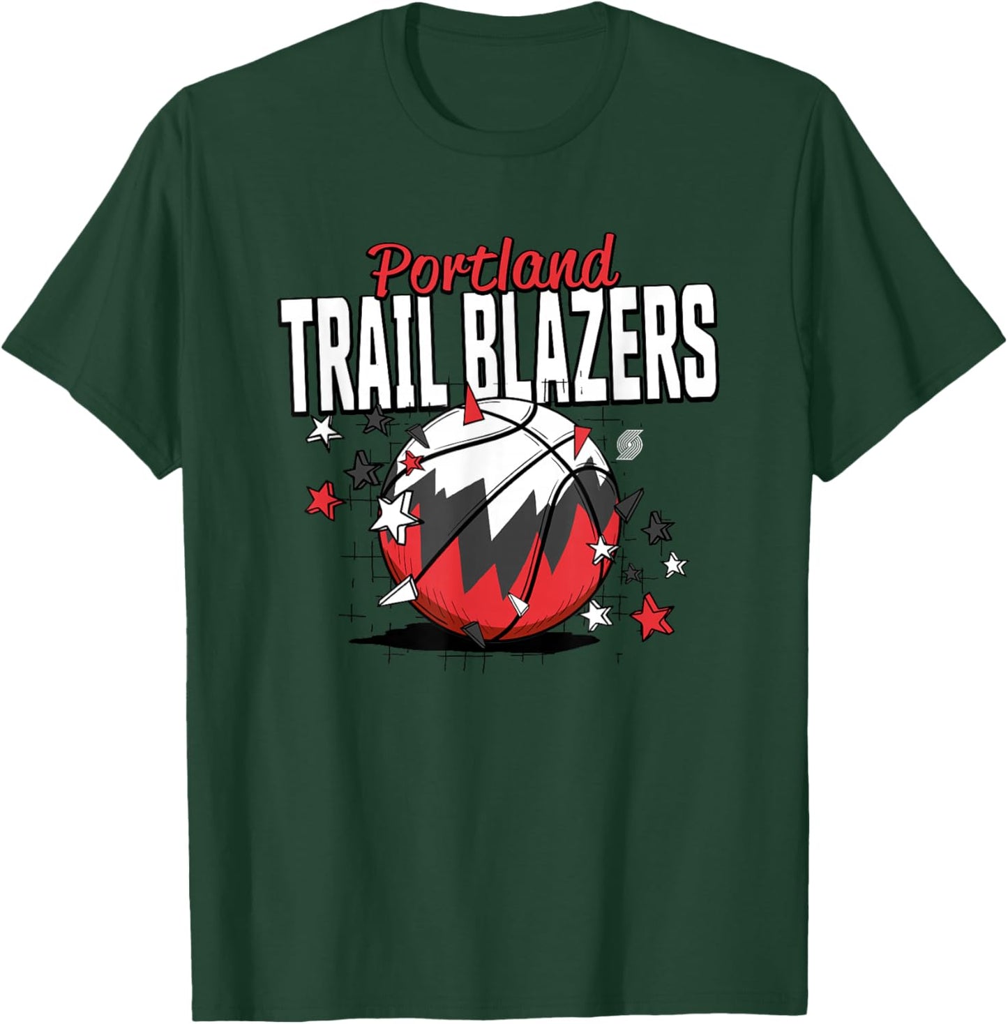 NBA Portland Trail Blazers Basketball Doodle Stars T-Shirt - T-Shirt | Forest