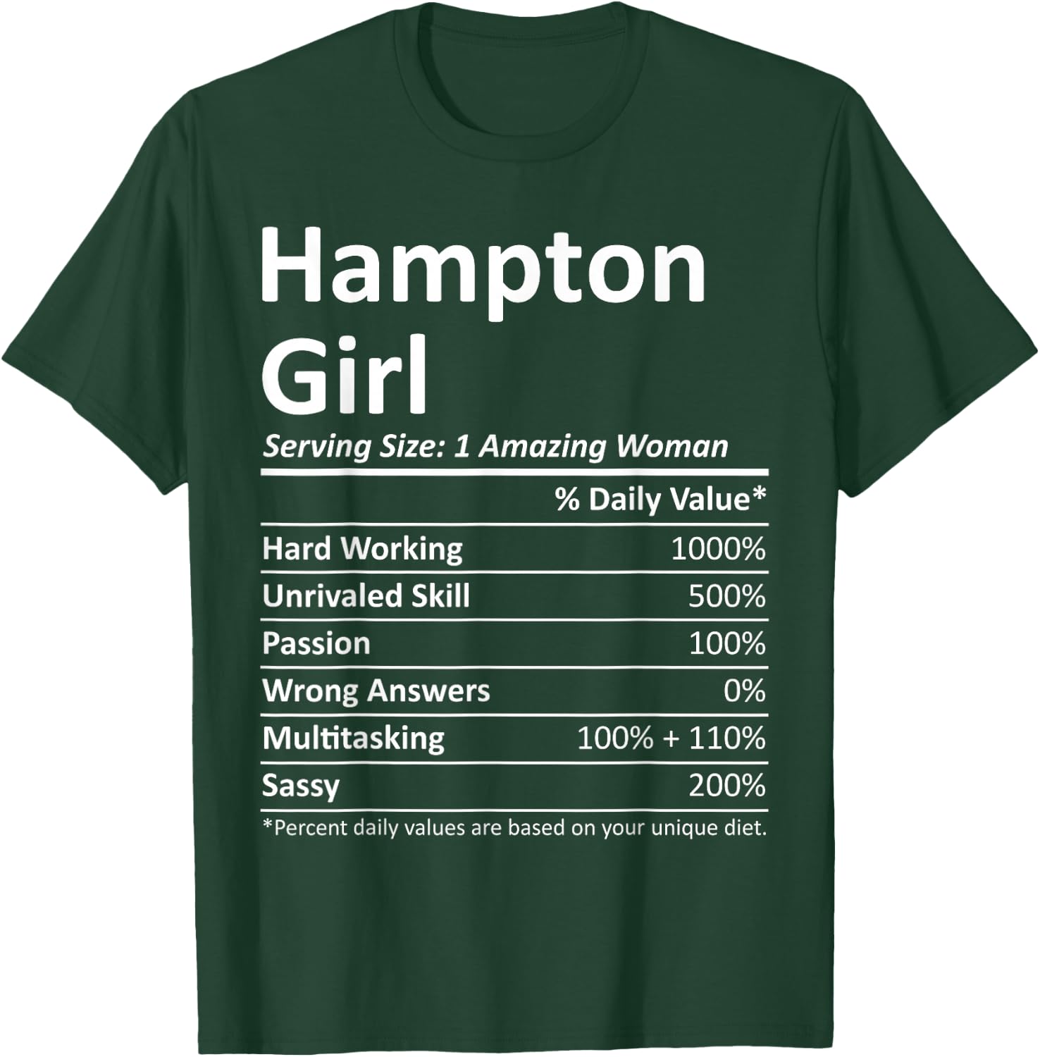 Hampton Girl VA Virginia Funny City Home Roots USA Gift Small T-Shirt - T-Shirt | Forest