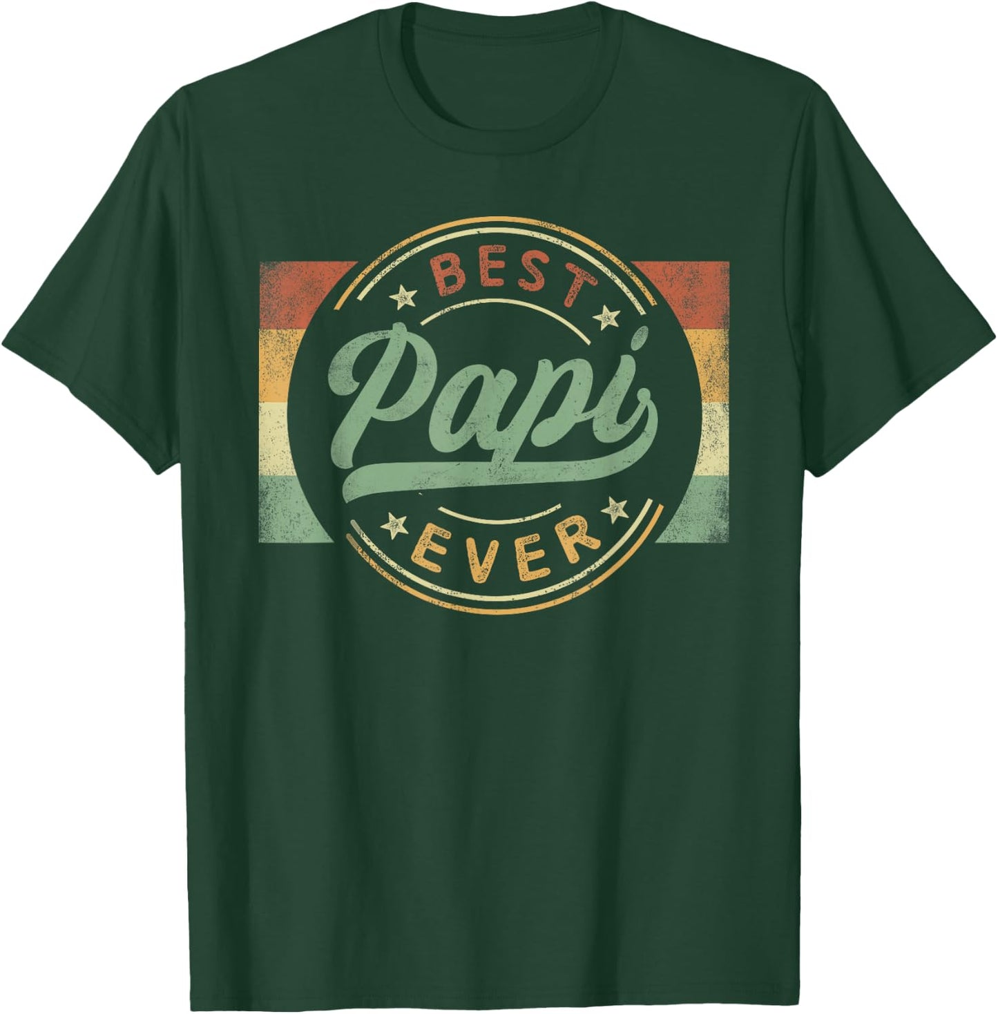 Best Papi Ever Emblem Father's Day Papi Gifts Grandpa T-Shirt - T-Shirt | Forest