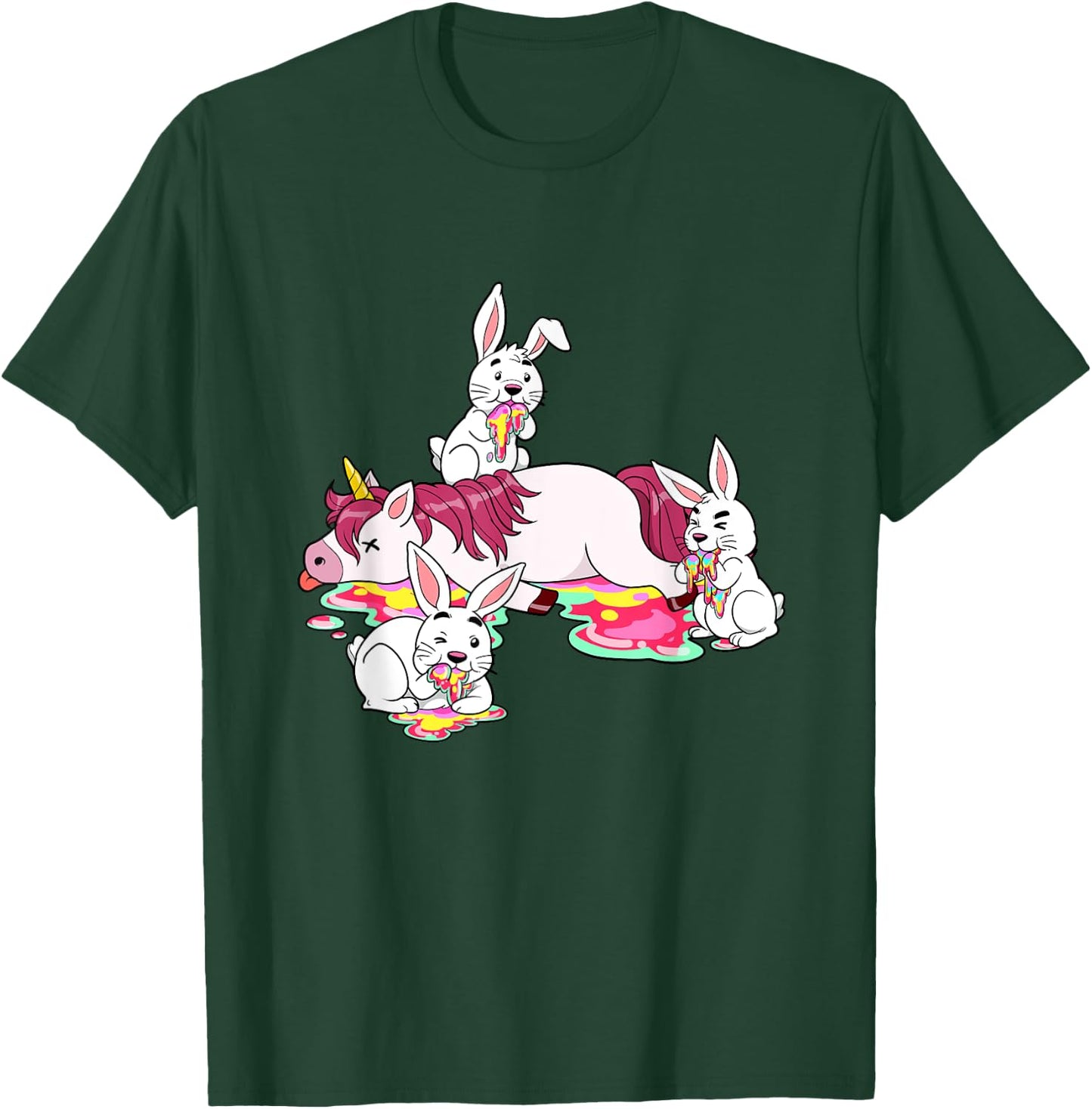 Unicorn Massacre Easter Bunny Killer Rabbit Hare Carnage T-Shirt - T-Shirt | Forest