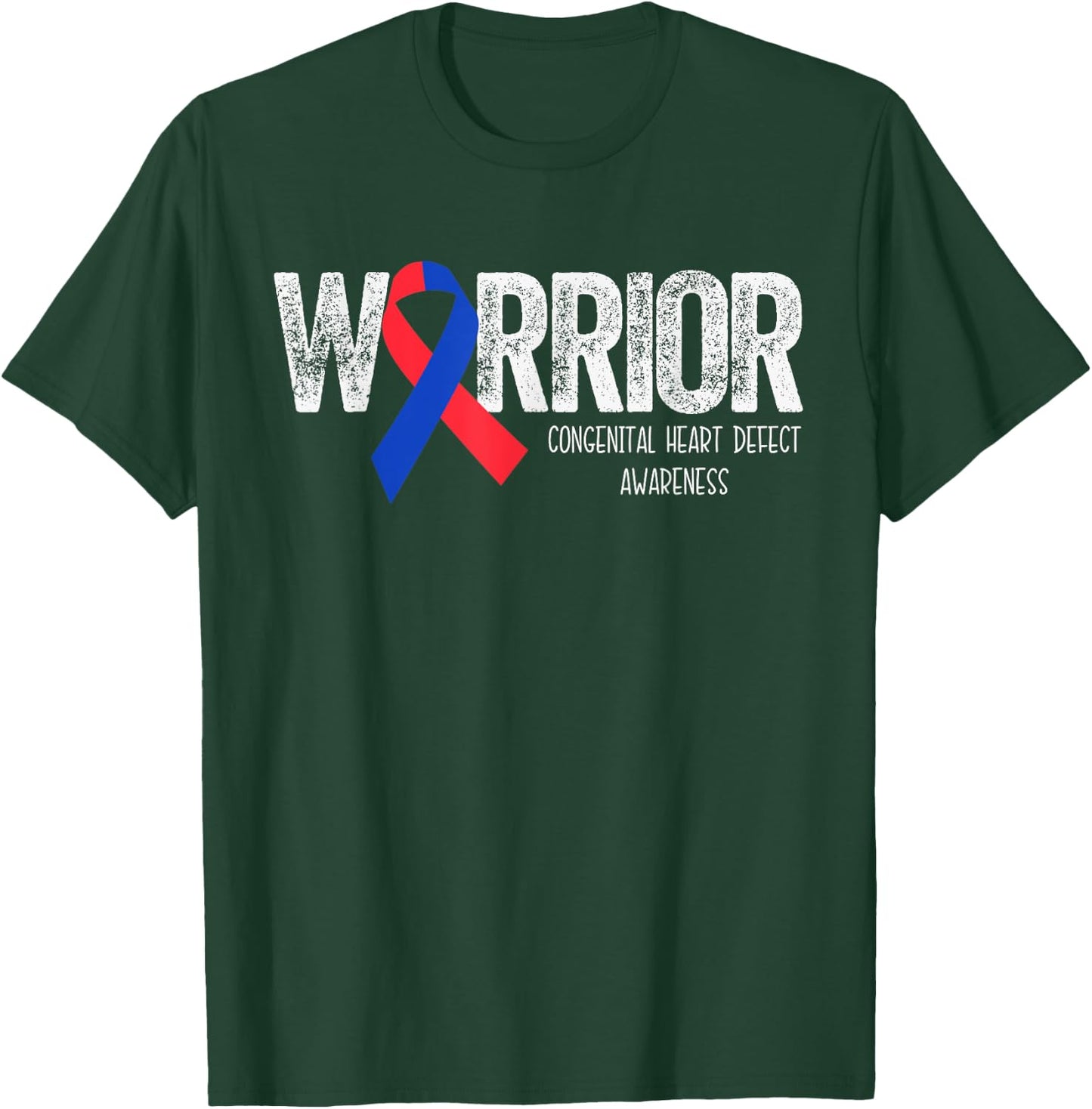 Warrior CHD Congenital Heart Defect Awareness Month Surgery T-Shirt - T-Shirt | Forest