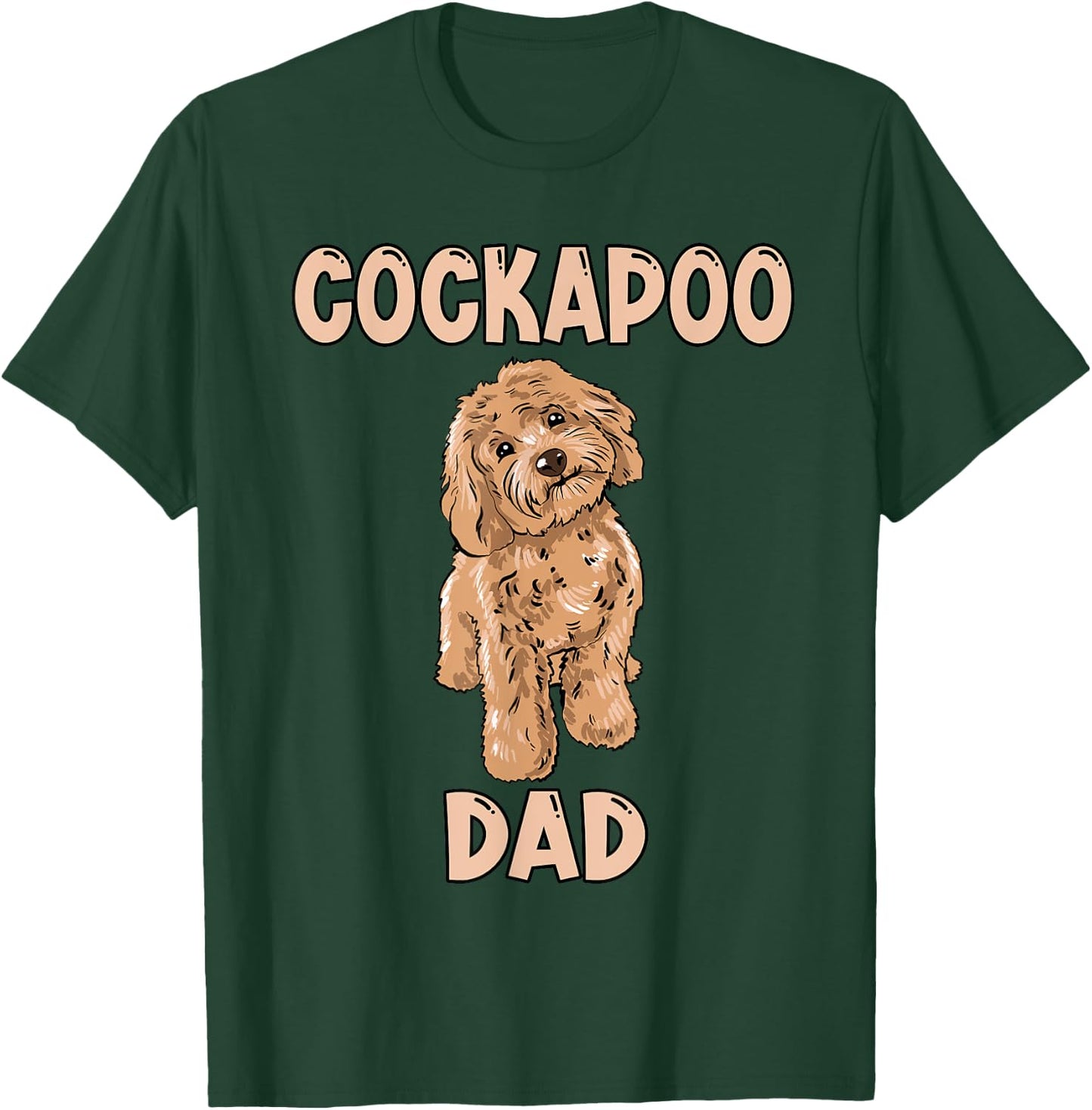 Cute Cockapoo Dog Illustration Cockapoo Dad Owner Love T-Shirt - T-Shirt | Forest