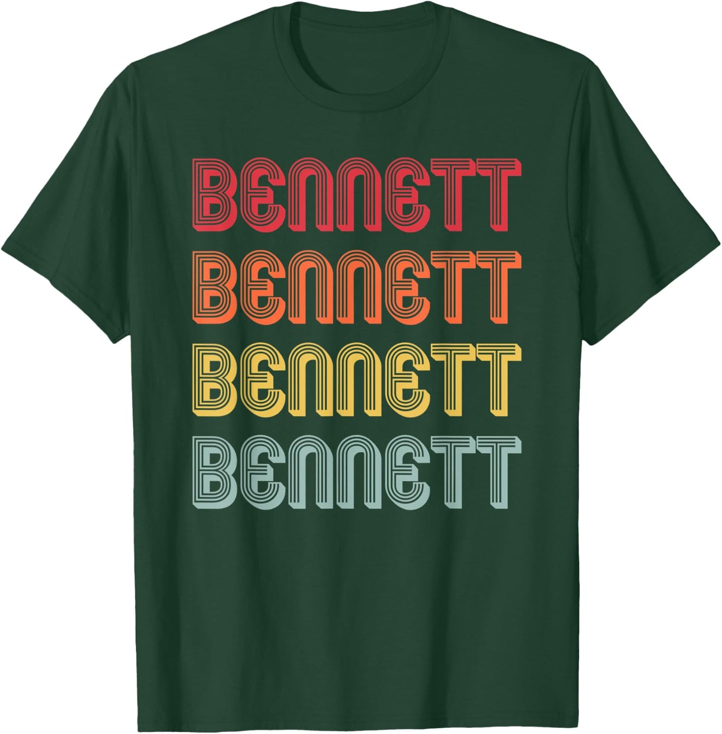 BENNETT Gift Surname Funny Retro Vintage Birthday Reunion T-Shirt - T-Shirt | Forest