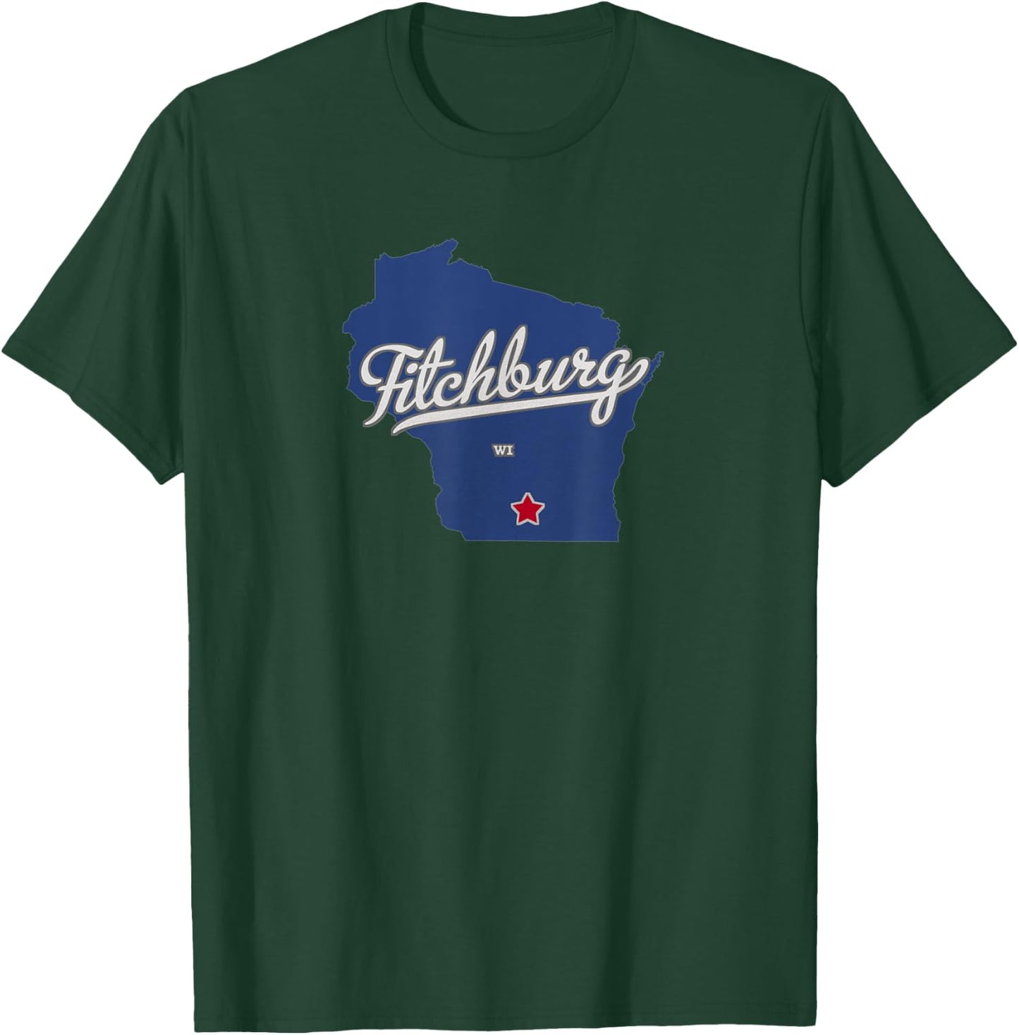 Fitchburg Wisconsin WI Map T-Shirt - T-Shirt | Forest