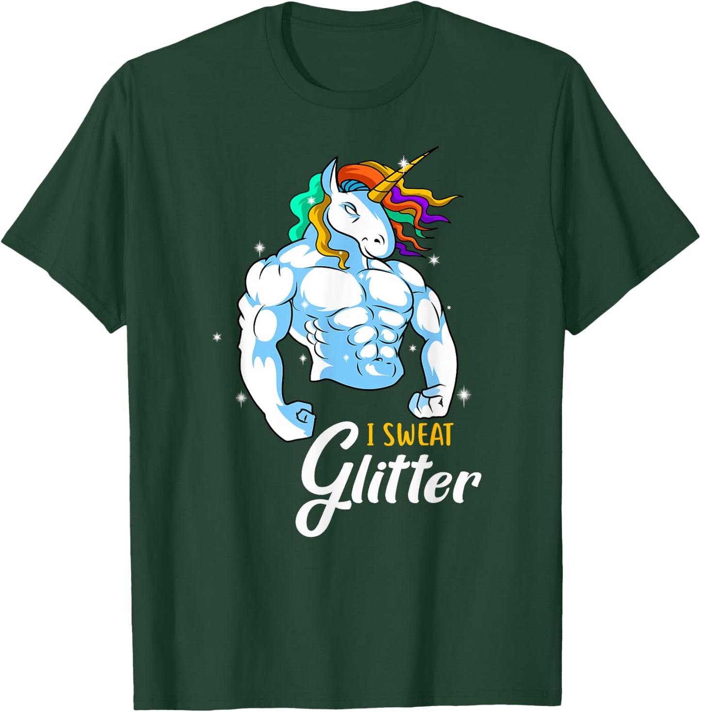 Weightlifing Barbell - Funny Workout Weightlifting Unicorn T-Shirt - T-Shirt | Forest
