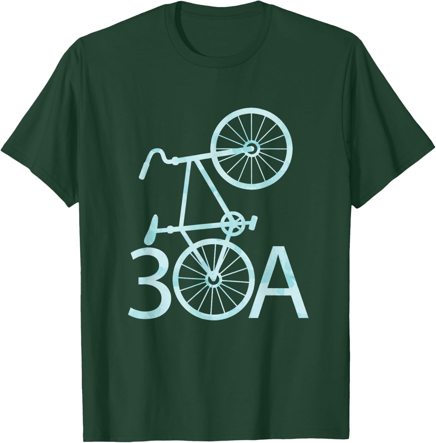Watercolor 30A Bike | Seaside, Florida T-Shirt - T-Shirt | Forest