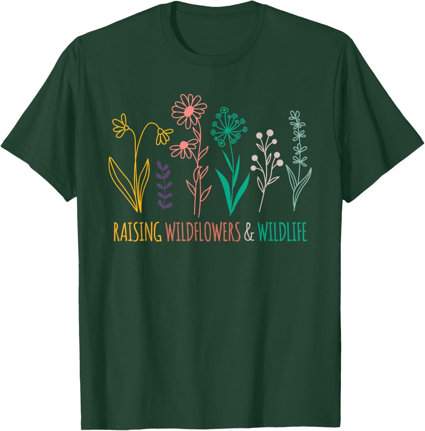 Raising Wildflowers And Wildlife Mom Mothers Day Vintage T-Shirt - T-Shirt | Forest