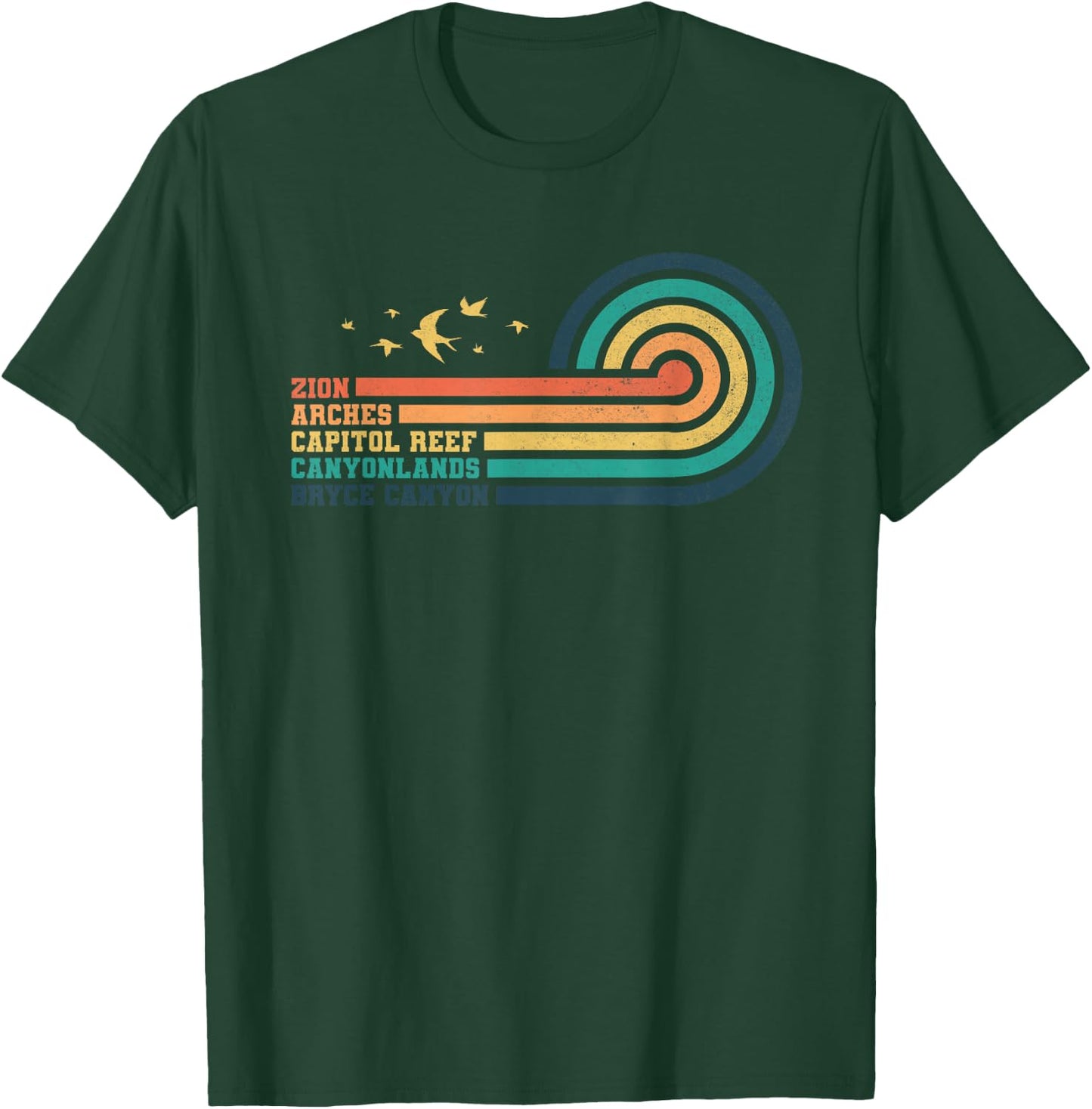 Vintage Moab Souvenir Big 5 Utah Mighty Five National Park T-Shirt - T-Shirt | Forest