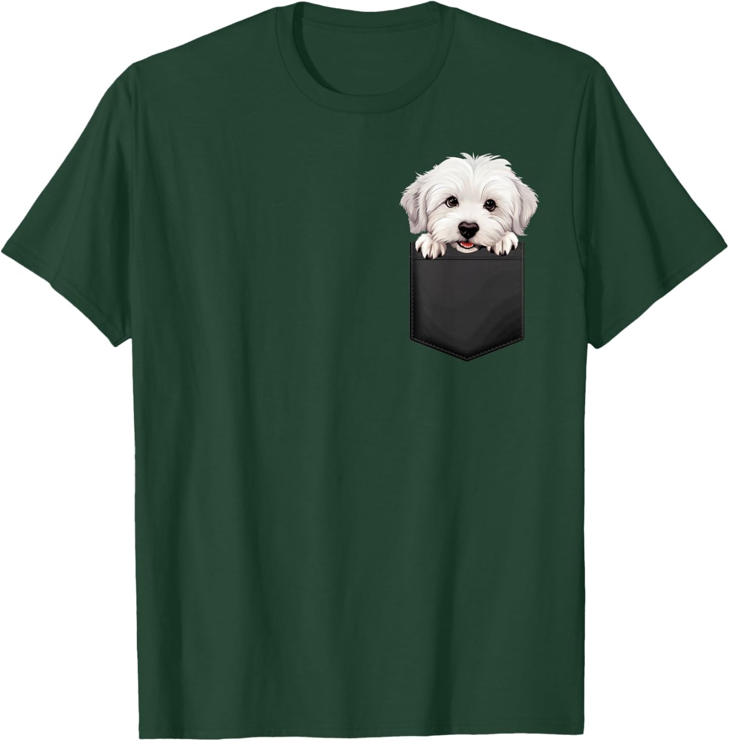 Coton De Tulear Puppy Dog In Pocket Cute Pet Lover Men Women Kids T-Shirt - T-Shirt | Forest