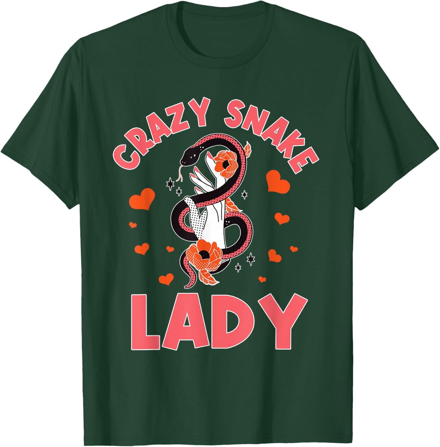 Crazy Snake Lady Snakes Reptile Girl Herpetologist T-Shirt - T-Shirt | Forest