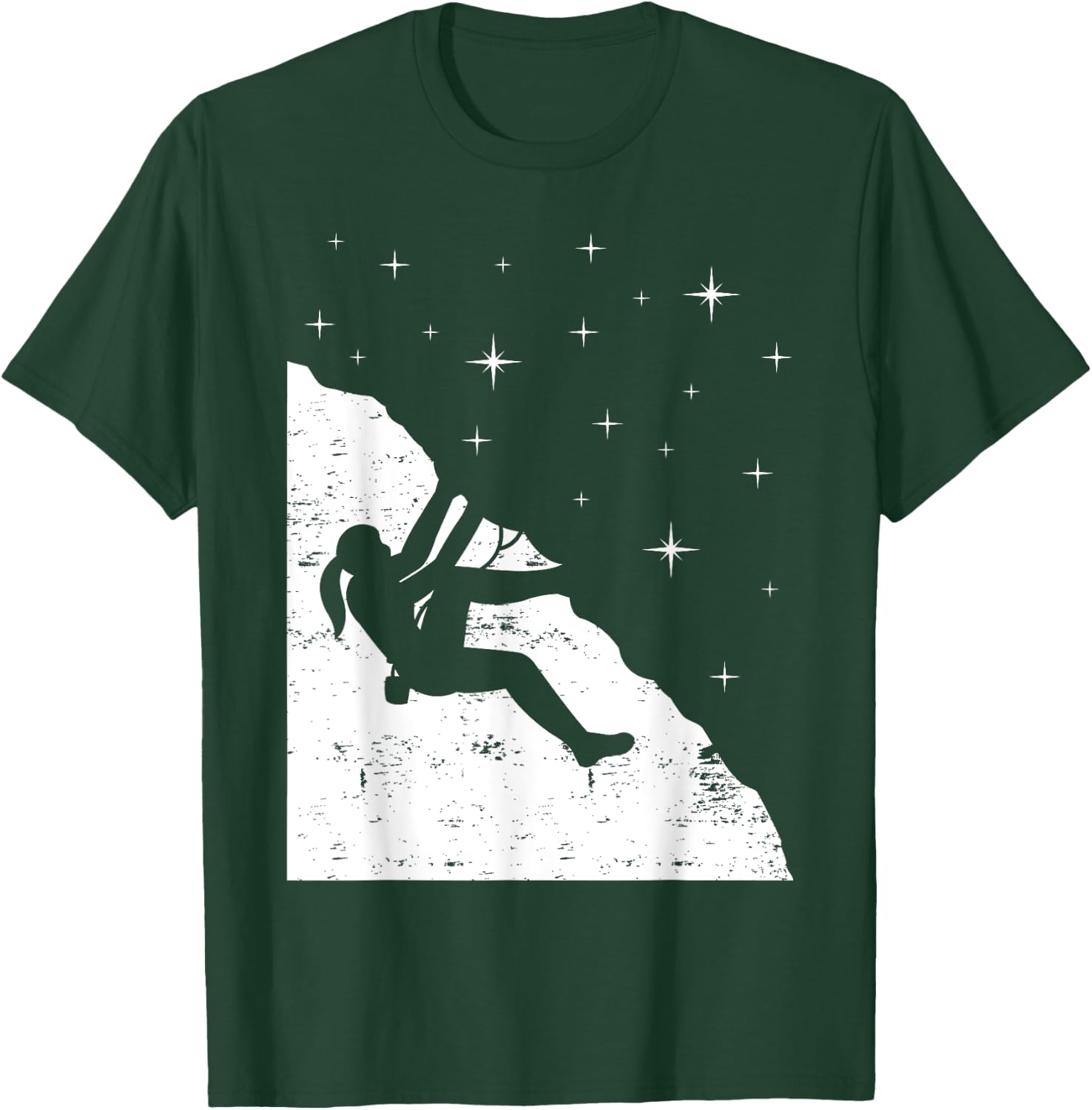 Rock Climbing Mountain Climber Bouldering I Girl Sky Stars T-Shirt - T-Shirt | Forest