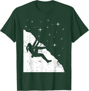 Rock Climbing Mountain Climber Bouldering I Girl Sky Stars T-Shirt - T-Shirt | Forest