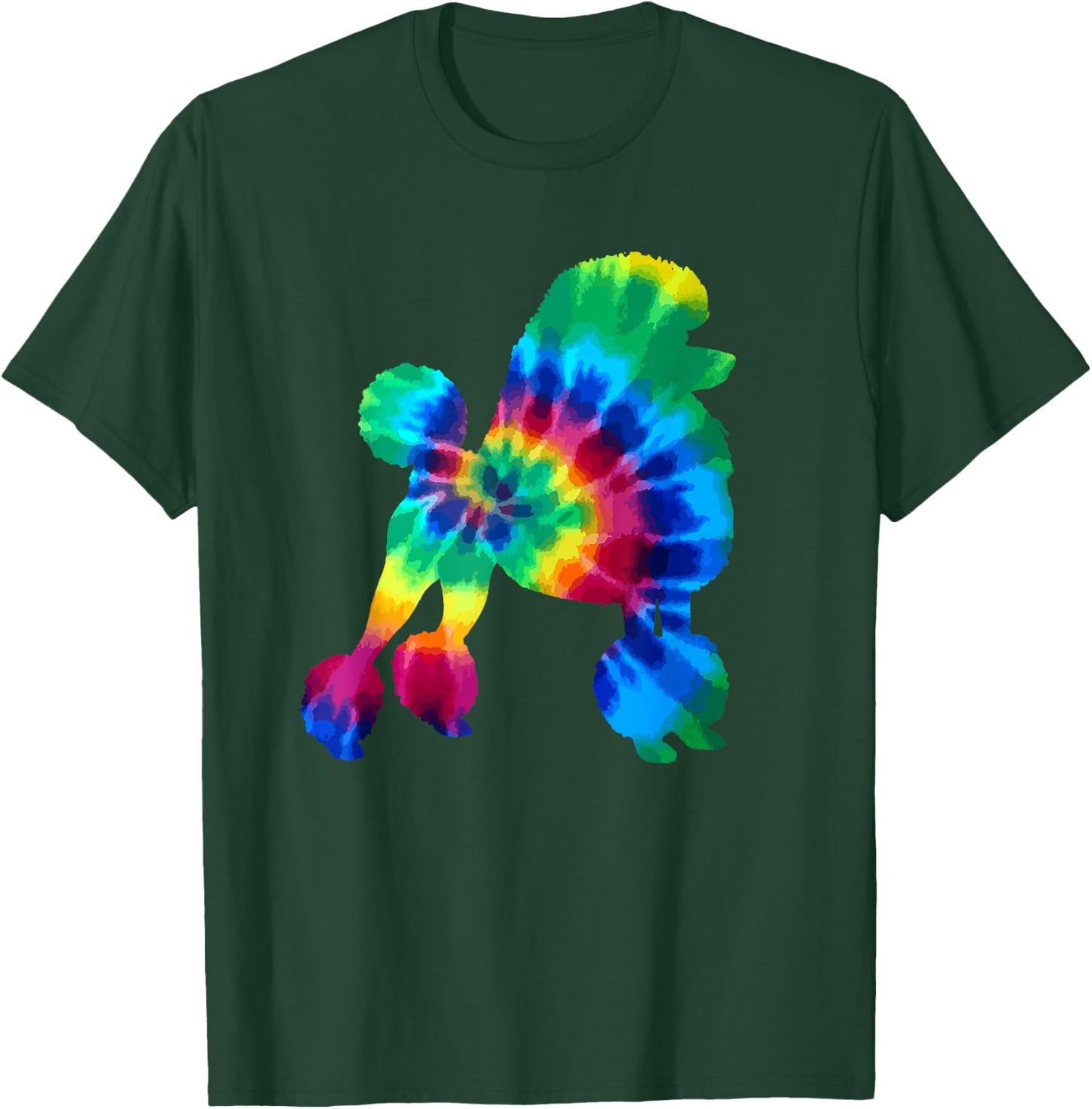 Poodle Tie Dye Vintage Hippie Dog T-Shirt - T-Shirt | Forest
