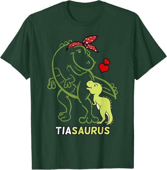 Tiasaurus Tia Tyrannosaurus Dinosaur Baby Auntie T-Shirt - T-Shirt | Forest