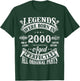 25th Birthday 25 Years Old Vintage Legends Born In 2000 T-Shirt - T-Shirt | Forest