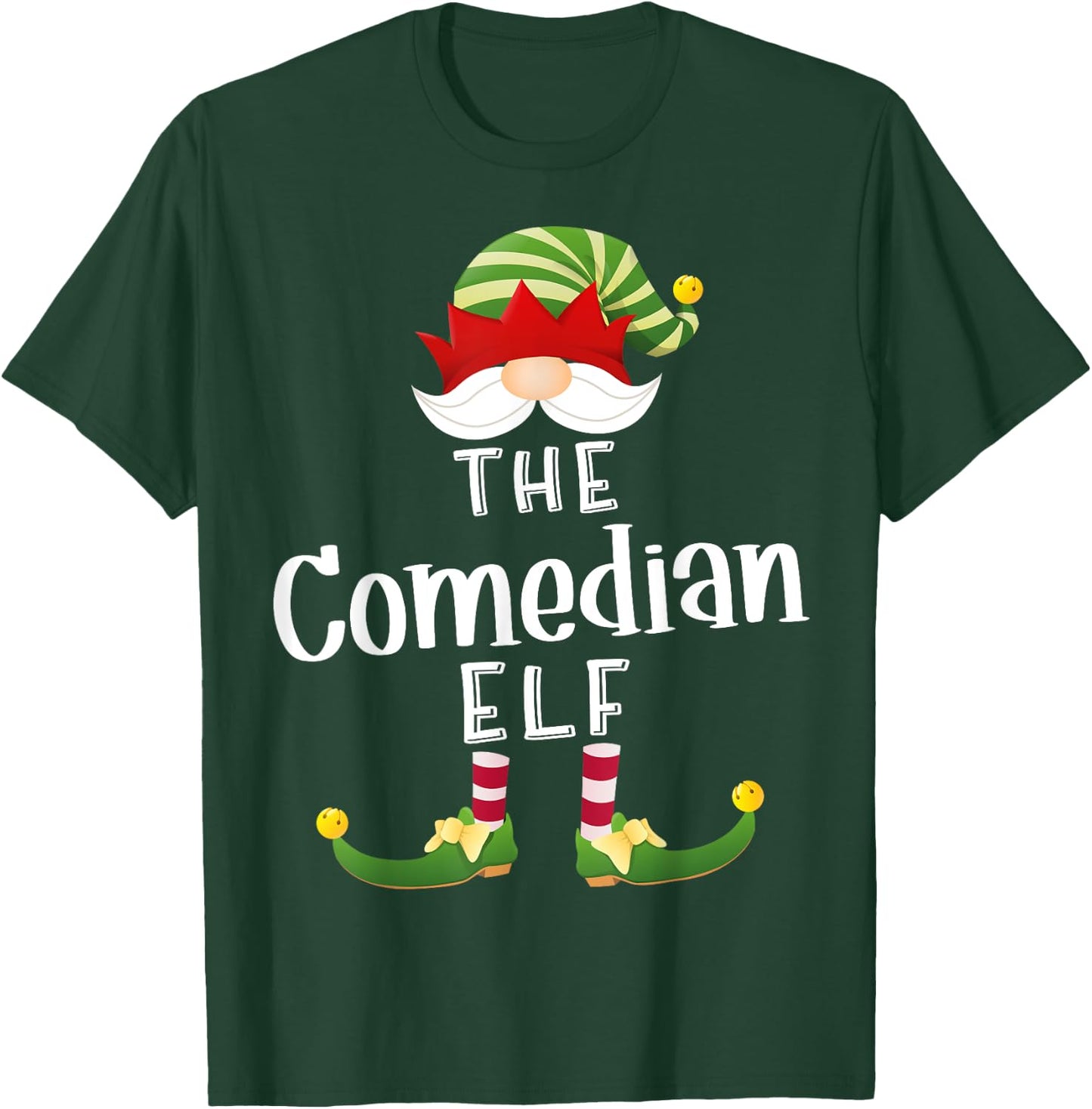 Comedian Elf Group Christmas Funny Pajama Party T-Shirt - T-Shirt | Forest
