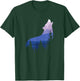 Wolf Silhouette Forest Mountain T-Shirt - T-Shirt | Forest