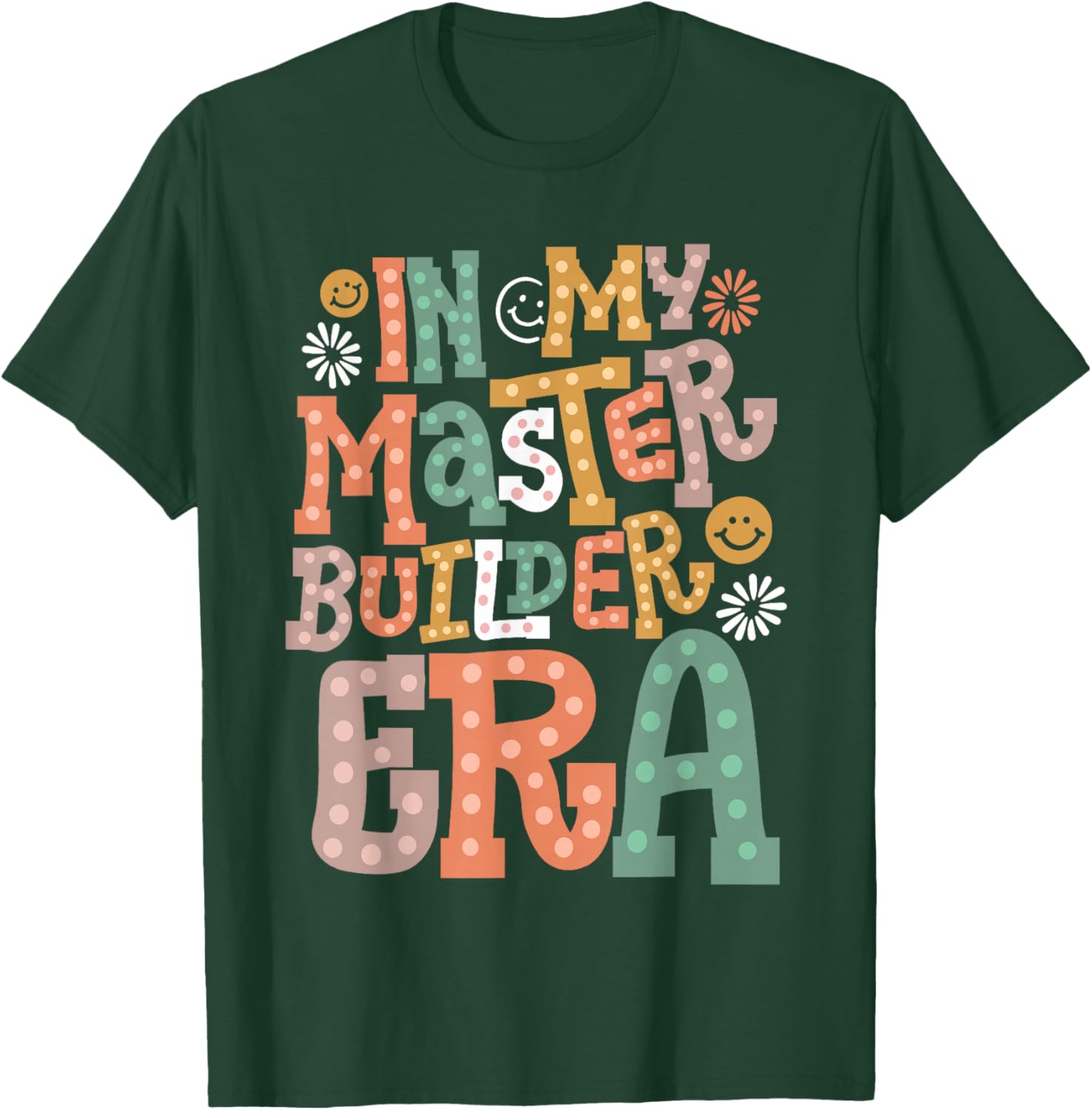 In My Master Builder Era Retro Groovy Building Blocks Kids T-Shirt - T-Shirt | Forest