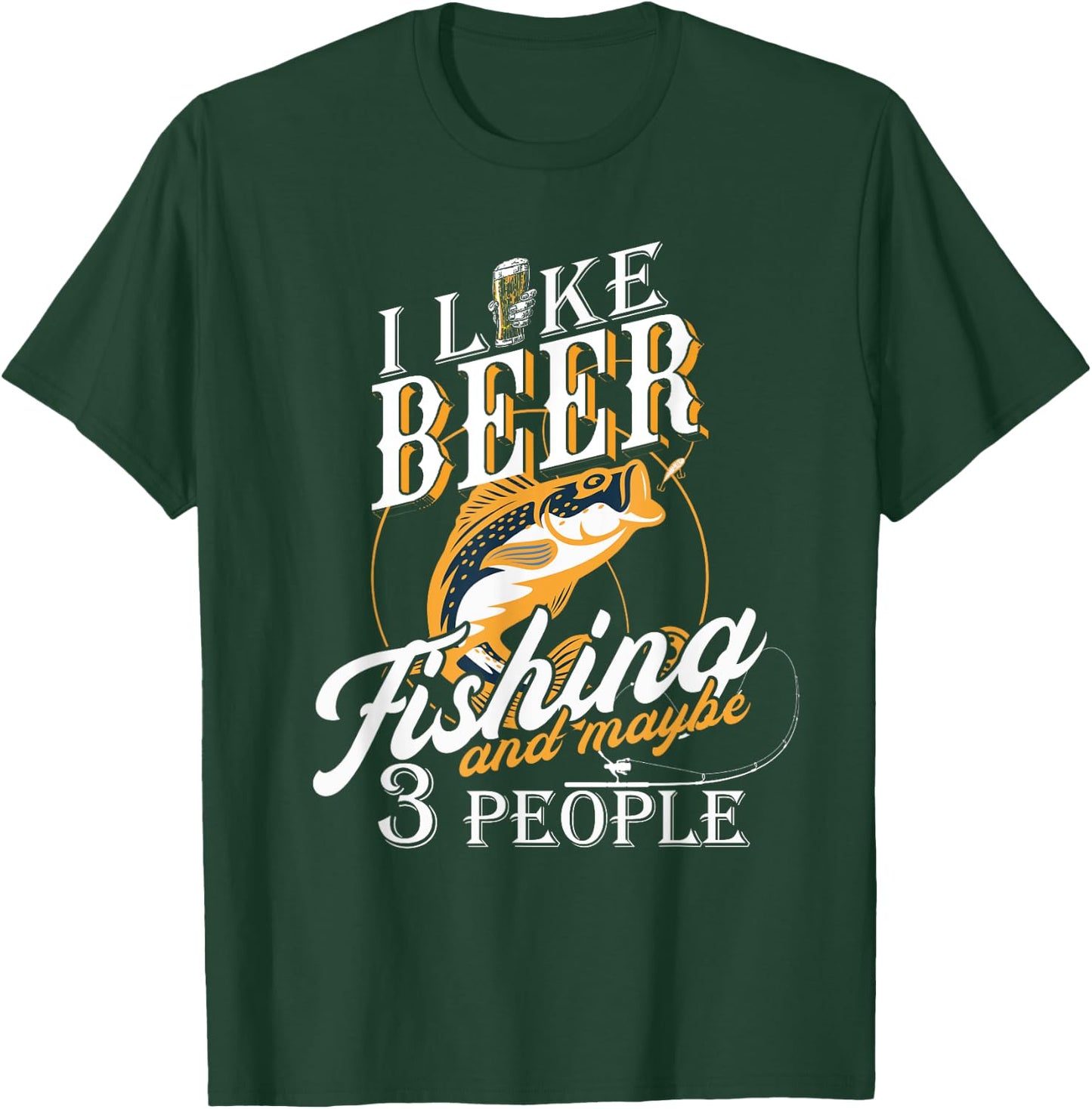 Funny Fishing - Beer Lover - I Like Beer Fishing T-Shirt - T-Shirt | Forest