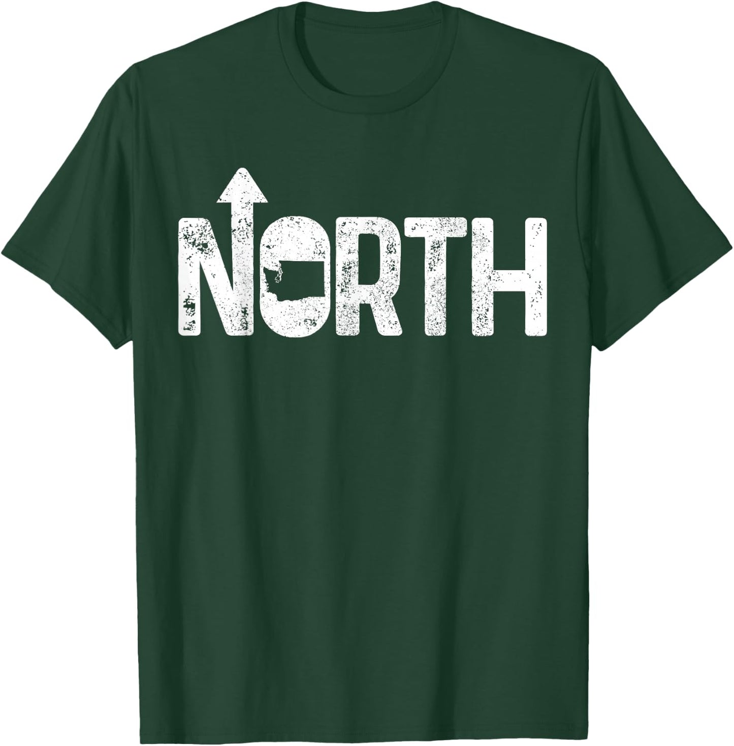 Washington Up North PNW Pacific Northwest State Map Gift T-Shirt - T-Shirt | Forest