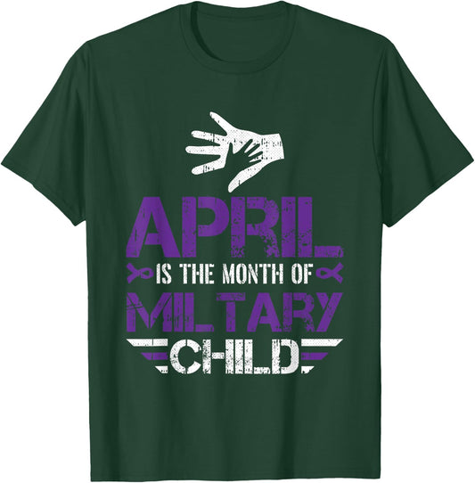 April Is The Month Of The Military Child Army Soldier Kids T-Shirt - T-Shirt | Forest