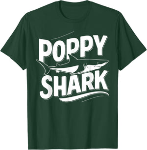 Poppy Shark Grandpa Gifts Funny Graphic T-Shirt - T-Shirt | Forest