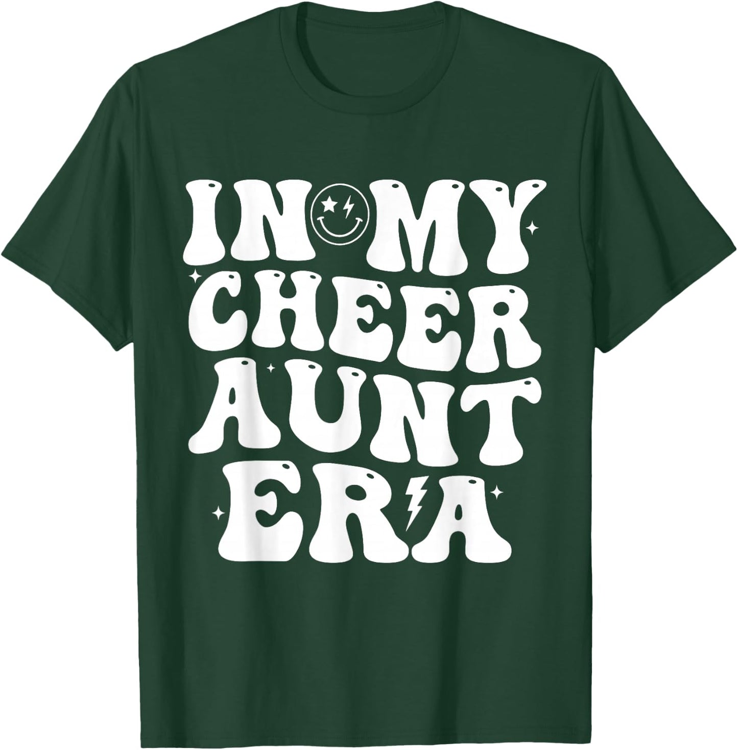 In My Cheer Aunt Era Trendy Cheerleading Sports Cheer Auntie T-Shirt - T-Shirt | Forest