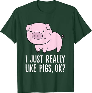 I Just Really Like Pigs, OK? Kids Boys Love Pigs T-Shirt - T-Shirt | Forest
