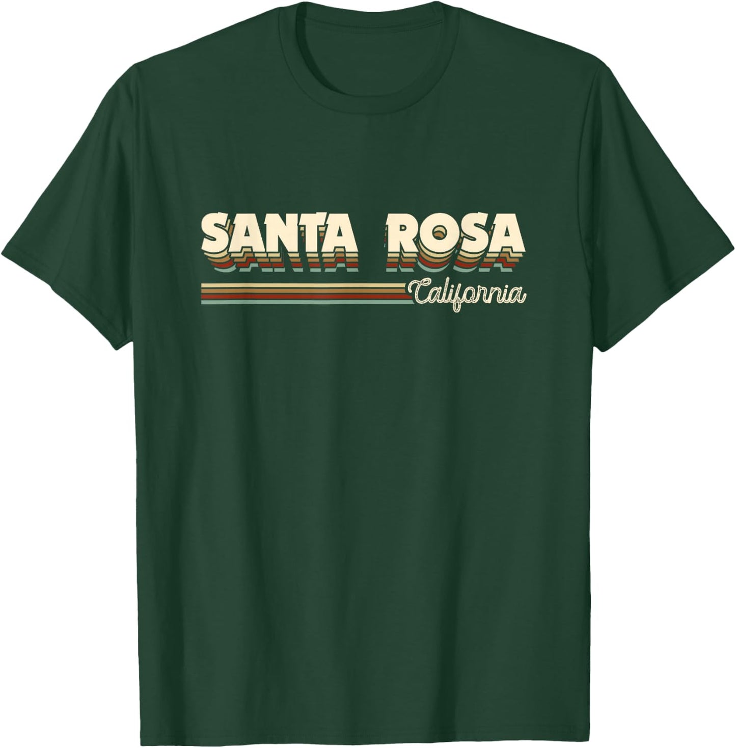 Retro Santa Rosa California Gifts Men Women Kids Cali CA T-Shirt - T-Shirt | Forest