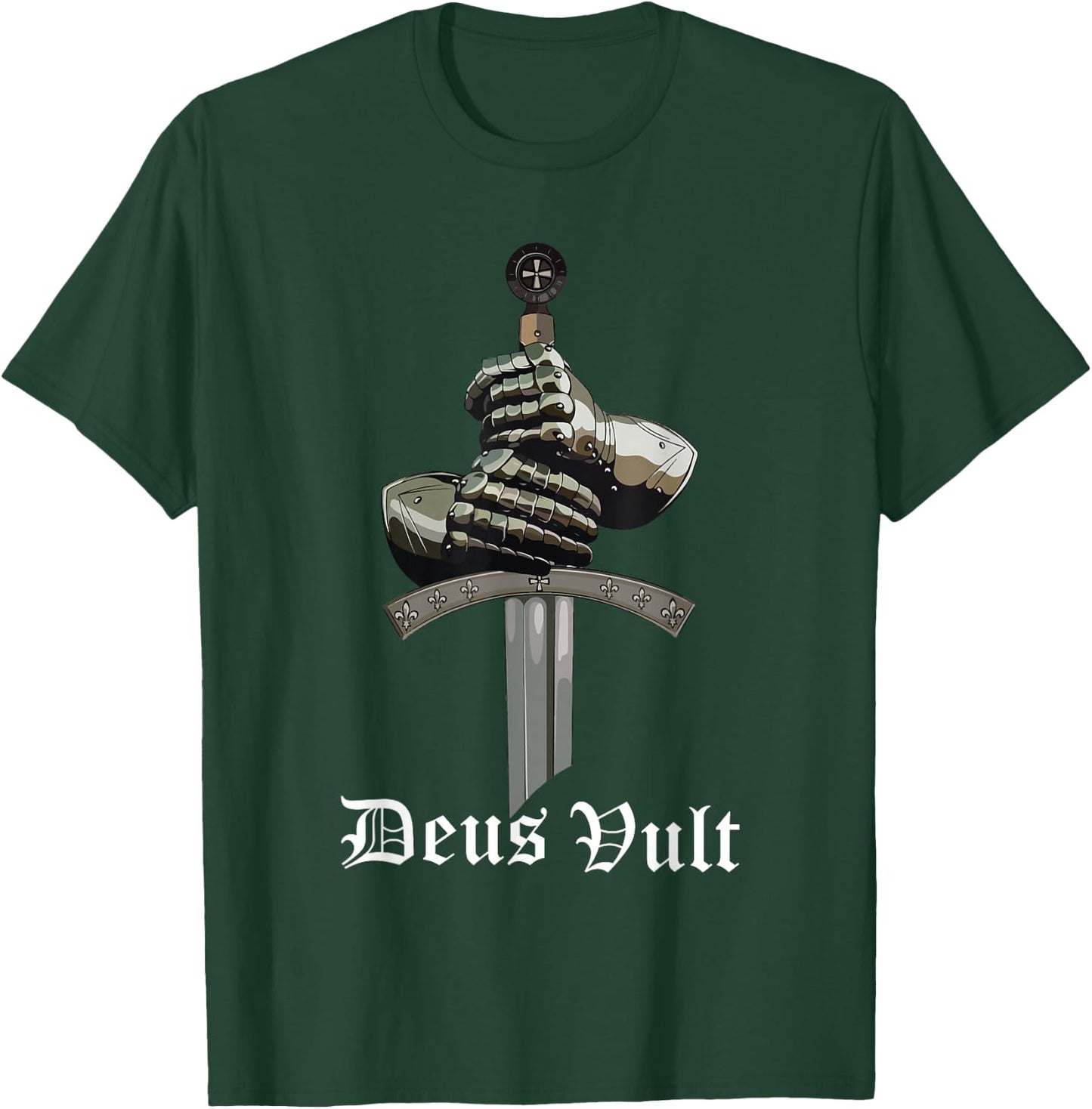Deus Vult - Catholic Crusader Templar Knight - Sword & Armor T-Shirt - T-Shirt | Forest