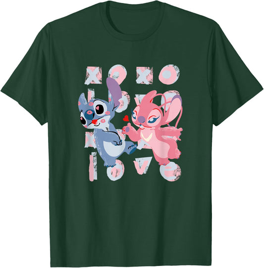 Disney Lilo & Stitch Valentine's Day XOXO Stitch & Angel T-Shirt - T-Shirt | Forest