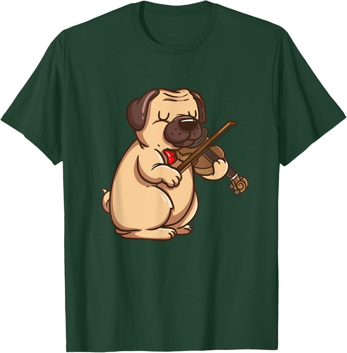 Geiger Pug Dog Violin Viola Player Music Gift T-Shirt - T-Shirt | Forest